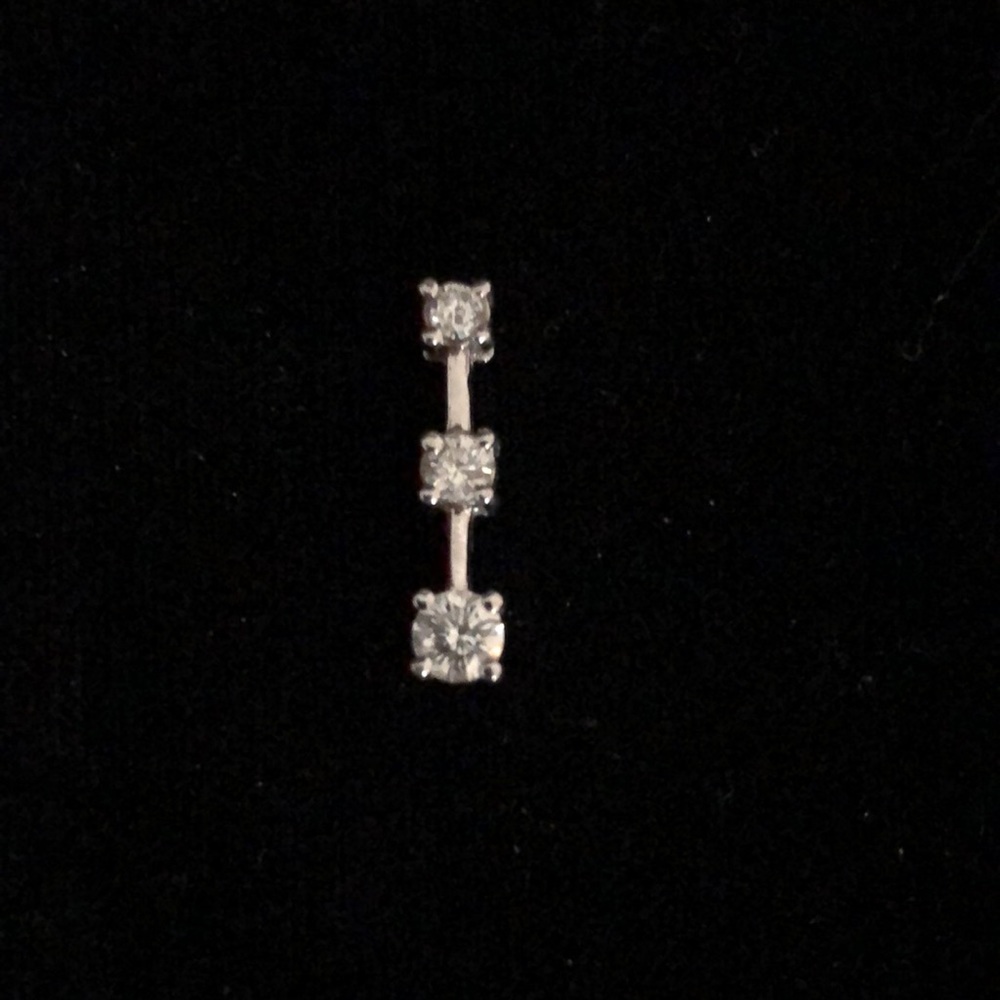 .48TW 3 Diamond Pendant in 14K White Gold